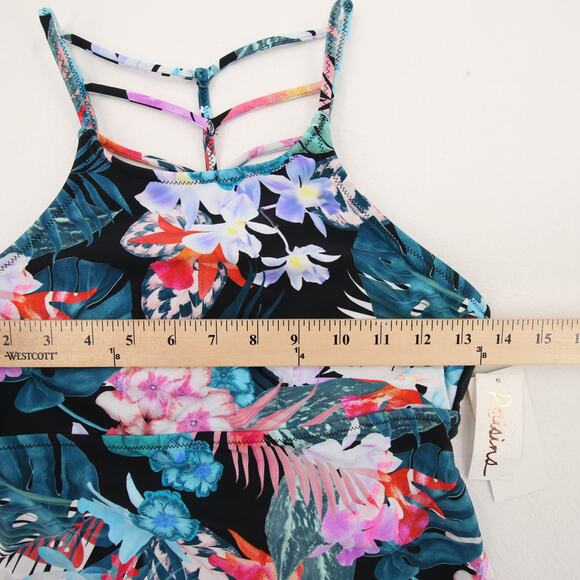 Raisins St Croix Tankini Top Floral High Neck Back Multicolor Small NWT - Picture 5 of 15